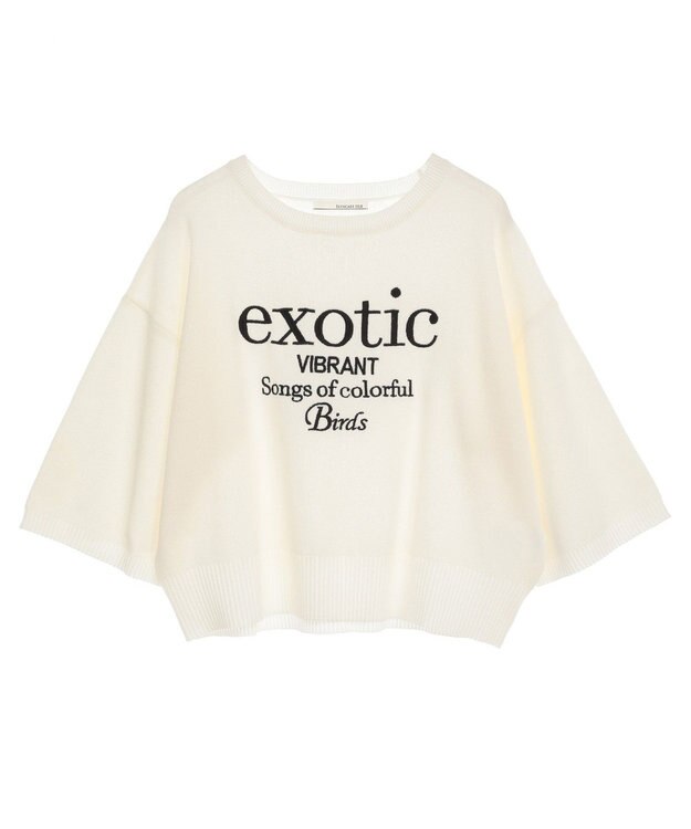 Green Parks ・ＥＬＥＮＣＡＲＥ　ＤＵＥ　ロゴ刺繍６分袖ニット Green