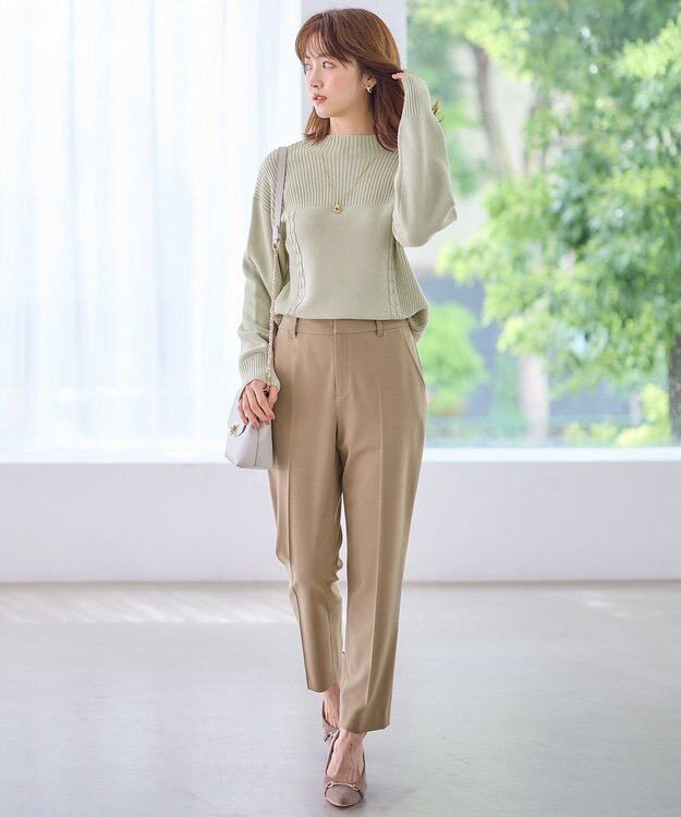 ANY SIS 【洗える】スフレボトルネック ニット ミントグリーン