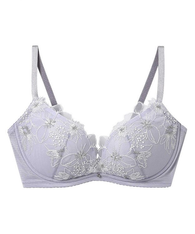 AMPHI ノンワイヤーブラ 谷間をメイク 脇高設計 A~Gカップまで対応 大きいサイズ 【BRAGENIC ブラジェニック 脇高細見えタイプ】 ブラジャー ブラ BMI353 アンフィ／ワコール パープル