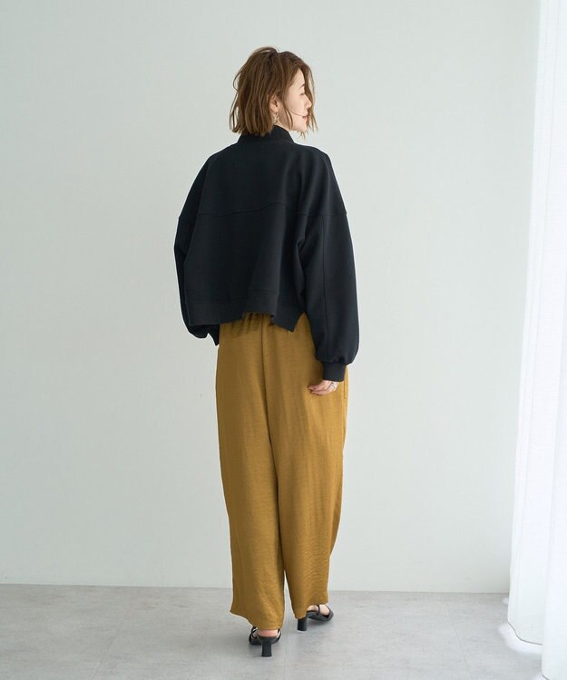 YECCA VECCA ビンテージサテンイージーワイドパンツ Camel