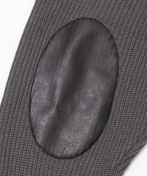 WEGO エルボーパッチVネックプルオーバー グレー