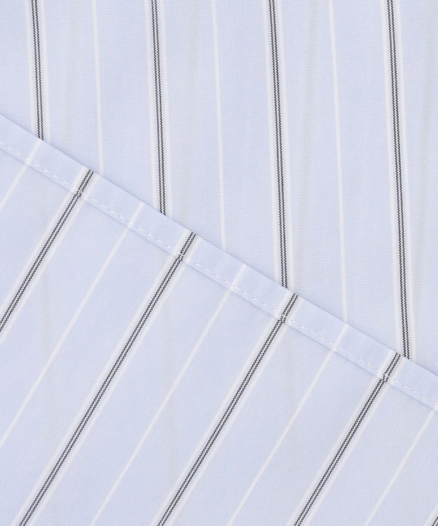 J.PRESS LADIES L 【洗える】ランダムストライプ シャツカラー ブラウス サックスブルー系1