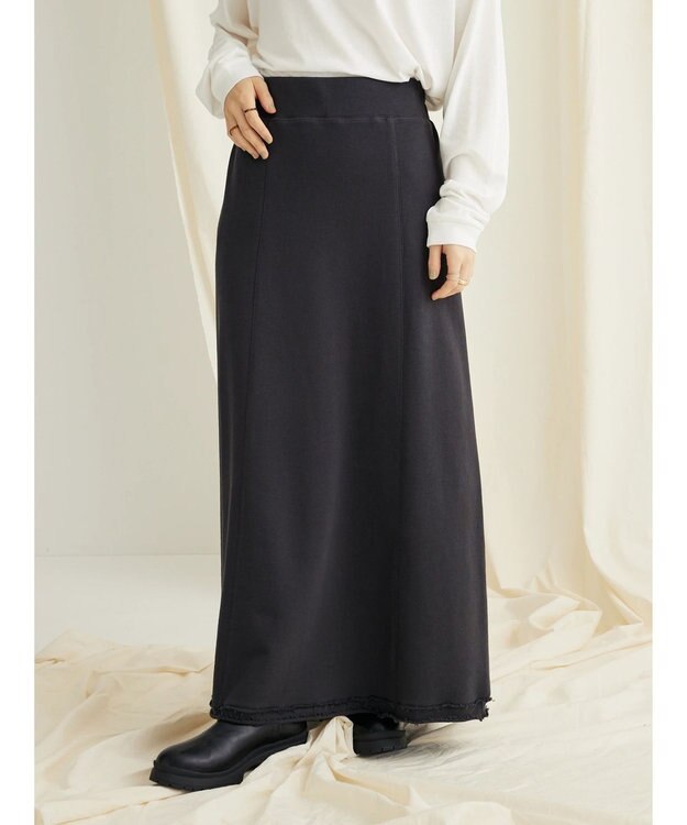 CRAFT STANDARD BOUTIQUE カットオフＡライン裏毛スカート Navy