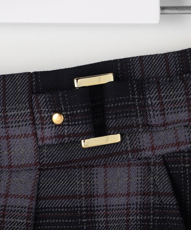 ANY SIS L ビューティサーモ2WAYストレッチチェック スカート ネイビータータン