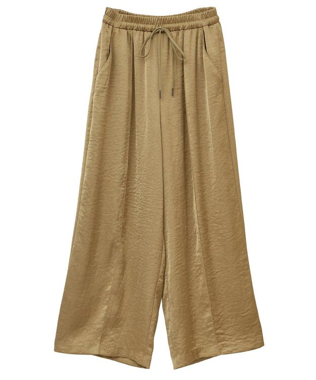 YECCA VECCA ビンテージサテンイージーワイドパンツ Camel