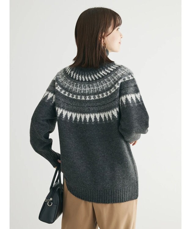 Green Parks 求心柄ニットプルオーバー Charcoal Gray