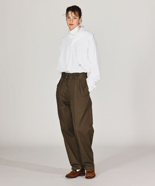 LENO DOUBLE BELTED GURKHA TROUSERS 《UNISEX》 ダブルベルトグルカパンツ KHAKI