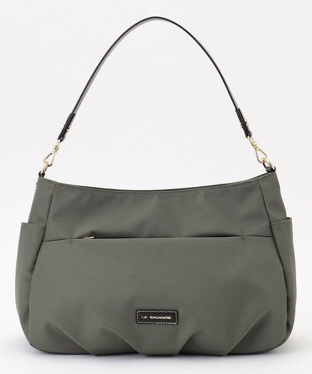 LA BAGAGERIE ポリエステルキャンバス　タックショルダー グレー