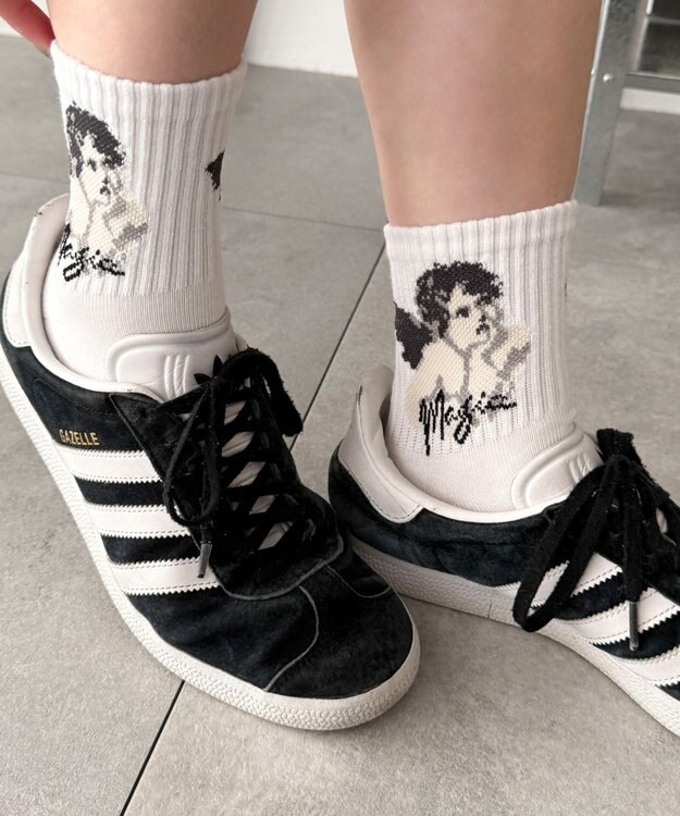 WEGO デザインパイルクルーソックス（14㎝） 柄1