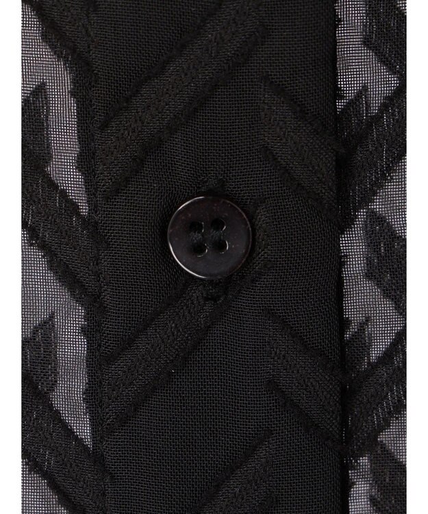 earth music&ecology ツッキリジャガードショートブラウス Black