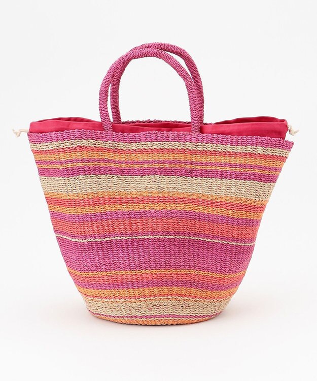 ONWARD CROSSET SELECT 【VIOLAd’ORO】MIRO アバカカラーボーダーバッグ M pink×fuchsia