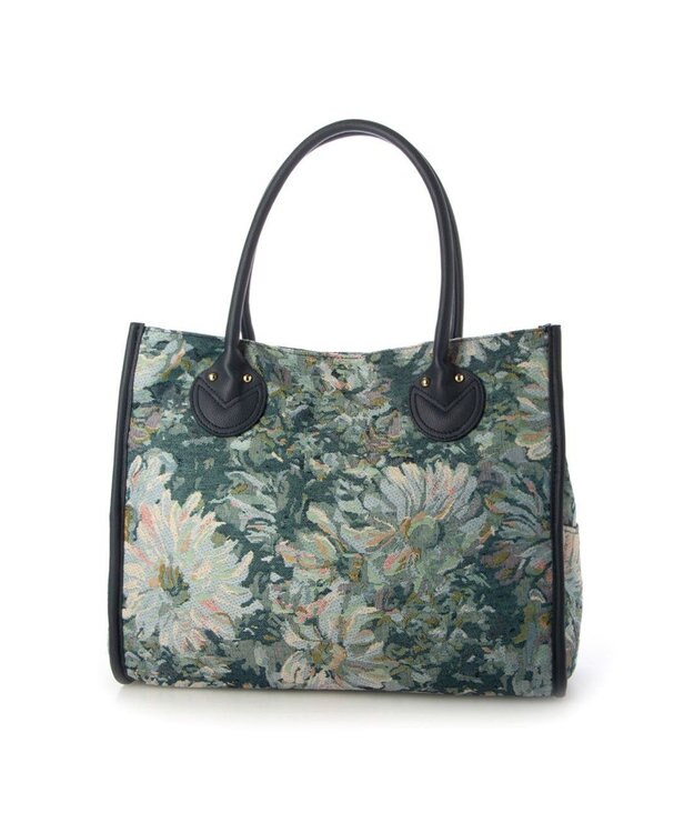 UNBILLION カシュカシュ cachecache / ジャガードスクエアトート ブルー