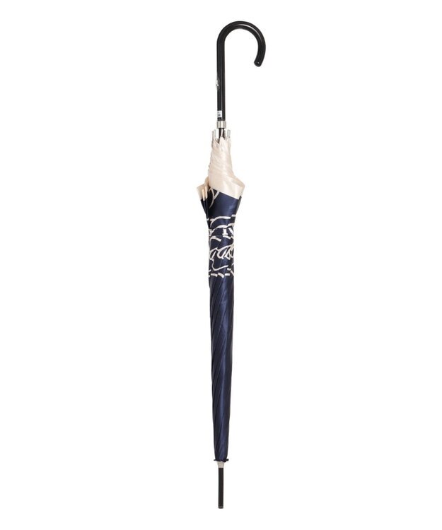 MOONBAT LANVIN COLLECTION 長傘 ローズ サテンプリント ジャンプ 耐風 ディープブルー