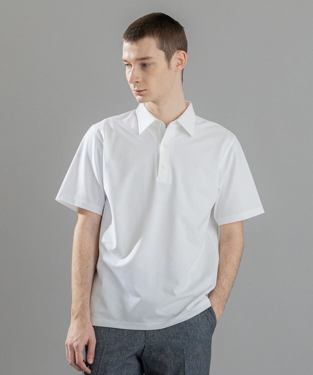 JOSEPH HOMME 新素材【ビジネスに使える】クリアコットンカノコ　ポロシャツ ホワイト系