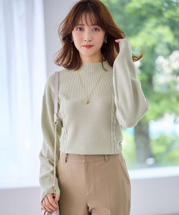 ANY SIS 【洗える】スフレボトルネック ニット