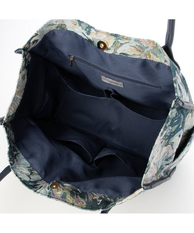 UNBILLION カシュカシュ cachecache / ジャガードスクエアトート ブルー