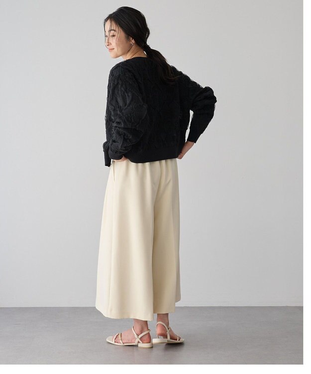 YECCA VECCA フクレジャガードニットブルゾン Black