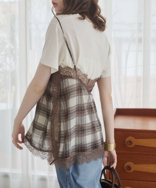 WEGO 【ANGIE VINTAGE】サテンレースキャミソール