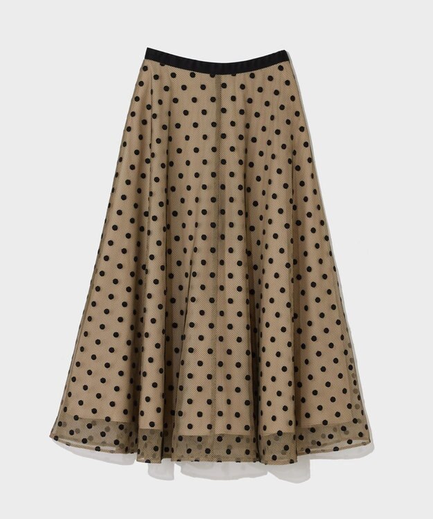 GRACE CONTINENTAL ドットembチュールスカート ベージュ