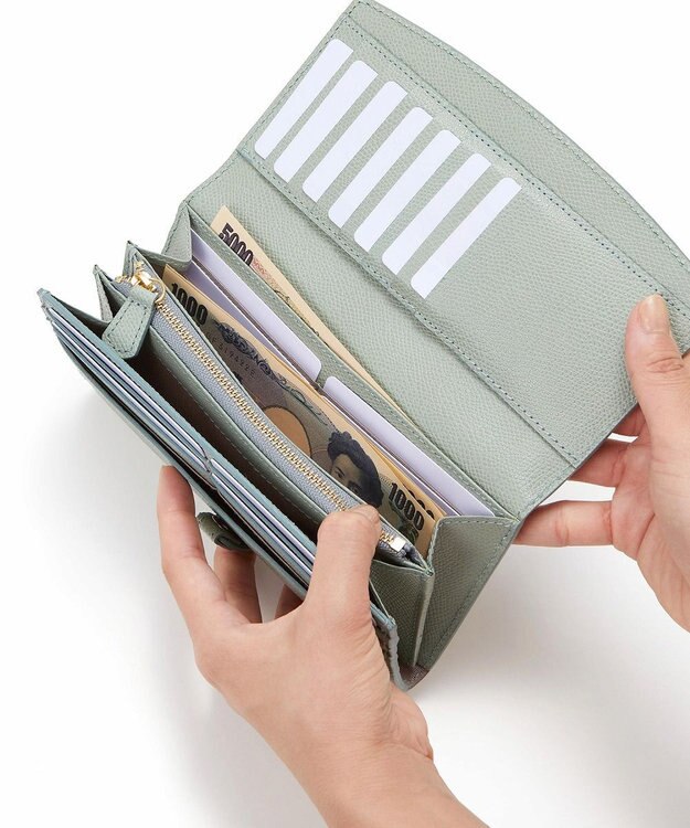 TOPKAPI 【TOPKAPI】角シボ型押し・ 長財布 COLORATO コロラート グリーングレー