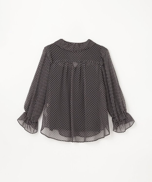 GRACE CONTINENTAL ドットラッフルブラウス ブラック
