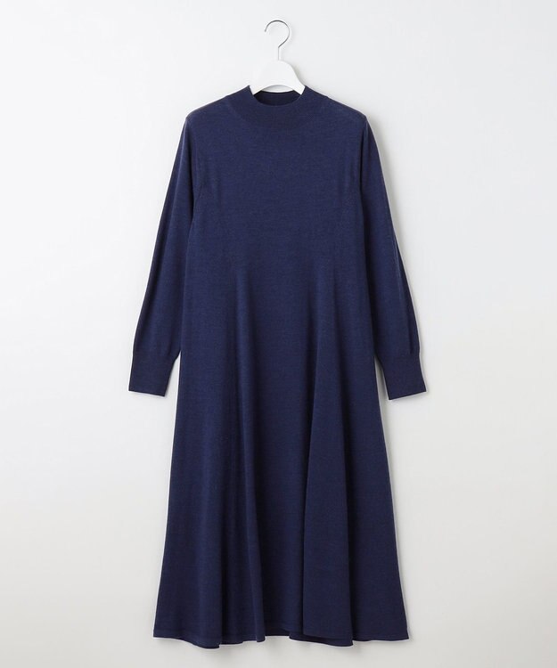 J.PRESS LADIES S 【洗える】EASY WOOL ニット ワンピース ブルー系