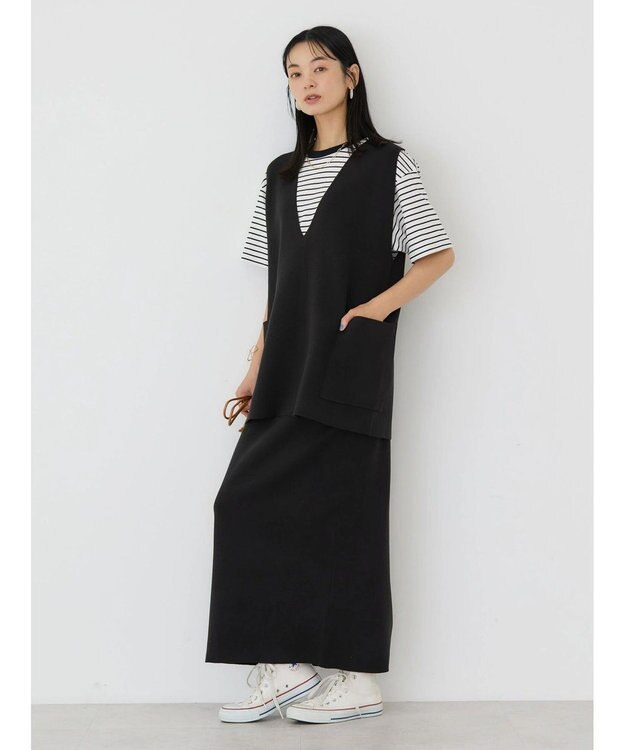 AMERICAN HOLIC ミラノリブニットタイトスカート Black