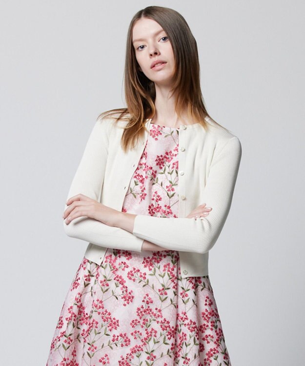 TOCCA 【洗える】SILK RIB CARDIGAN カーディガン アイボリー系