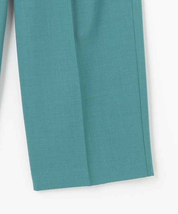 ANY 【洗濯機可能/ウエストゴム】美脚２タック ワイドパンツ ブルーグリーン