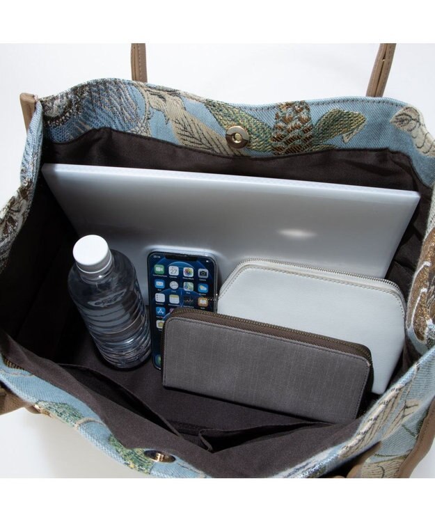 UNBILLION カシュカシュ cachecache / ジャガードスクエアトート ブルー