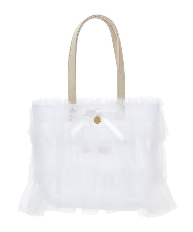 Maison de FLEUR コットンキャンディフリルトートバッグ Ivory