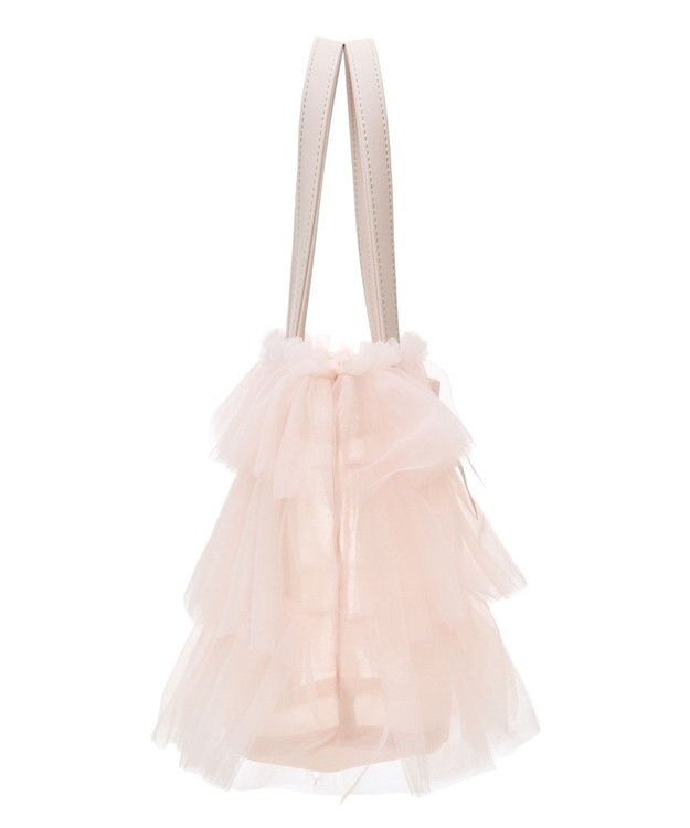 Maison de FLEUR コットンキャンディフリルトートバッグ Pink Beige