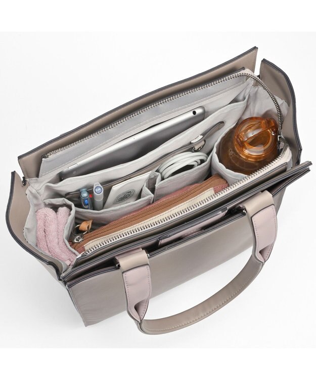 ACE BAGS & LUGGAGE W&.Day/Night リリ バーチカルトート A4サイズ 15175 ダブルアンドデイナイト グレージュ
