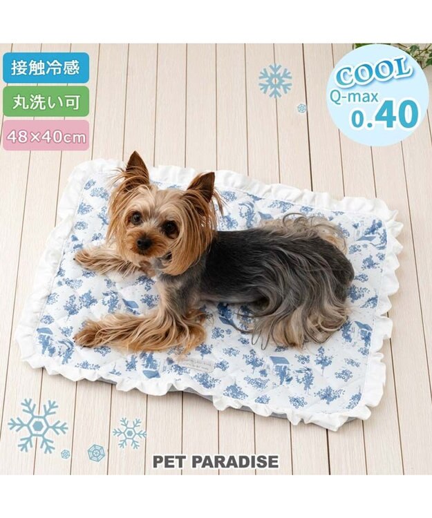 PET PARADISE ペットパラダイス クールマット 《トワルドジュイ柄》 Ｓ ホワイト×ブルー