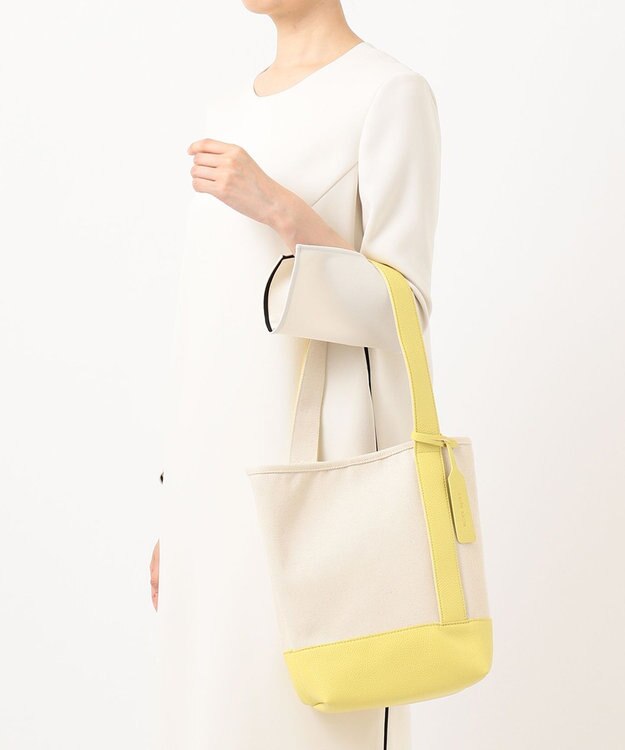 UNBILLION cachecache ワンハンドルバケツ型パーテーショントートバッグ イエロー