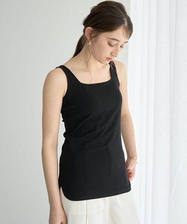 YECCA VECCA 2wayスクエアリブタンクトップ Ivory