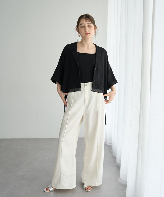 YECCA VECCA 2wayスクエアリブタンクトップ Ivory