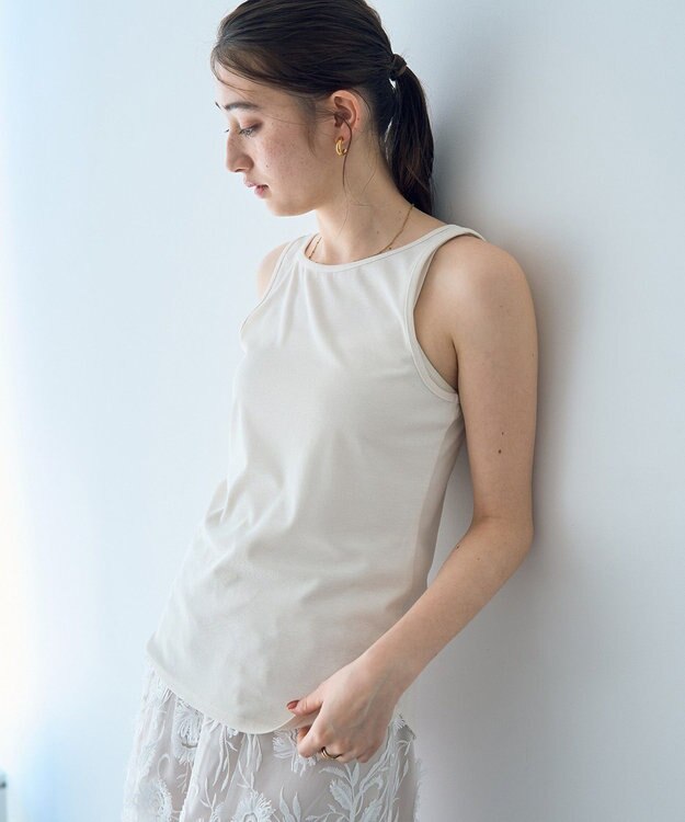 YECCA VECCA 2wayスクエアリブタンクトップ Ivory