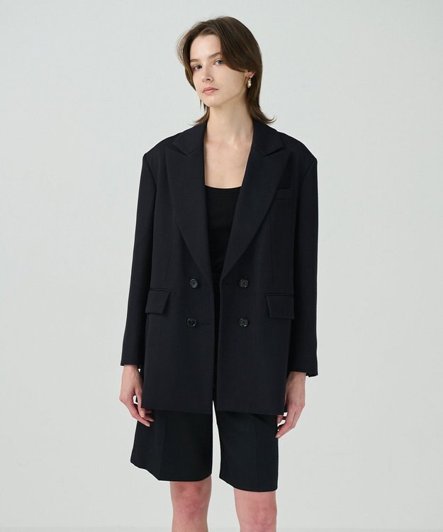 GRACE CONTINENTAL オーバーサイズコートジャケット ブラック