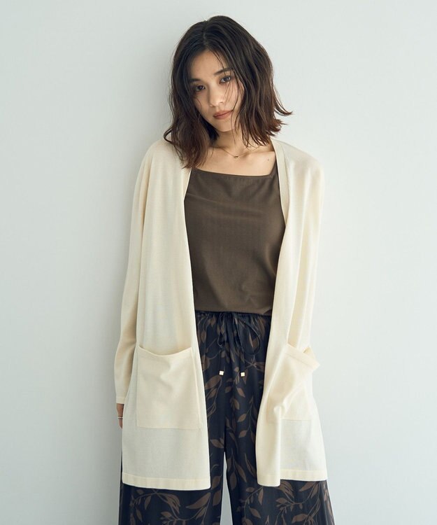 YECCA VECCA 2wayスクエアリブタンクトップ Ivory