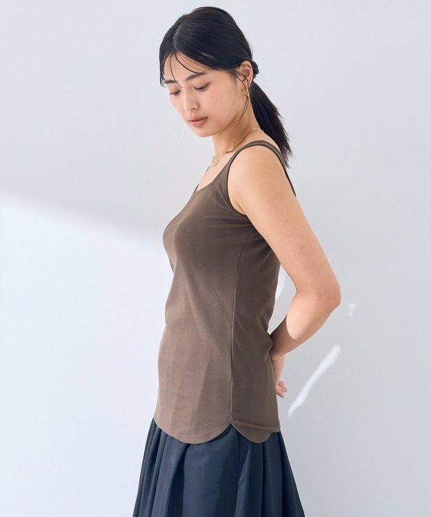 YECCA VECCA 2wayスクエアリブタンクトップ Ivory