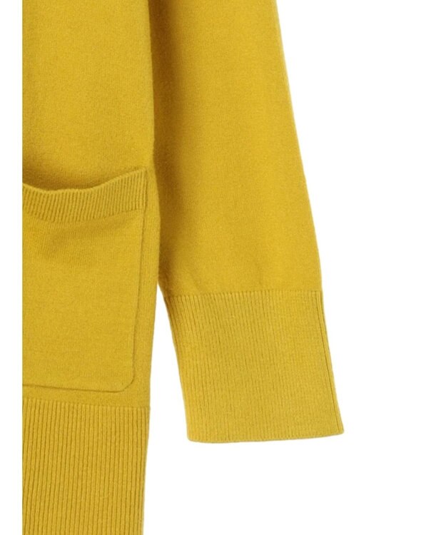 Green Parks もちやわ　Ｖネックミディ丈ニットカーディガン Yellow
