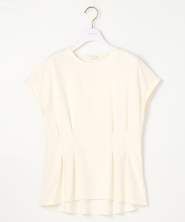 ANY SIS L 【UVケア・接触冷感】汗ジミ防止加工ペプラム カットソー アイボリー