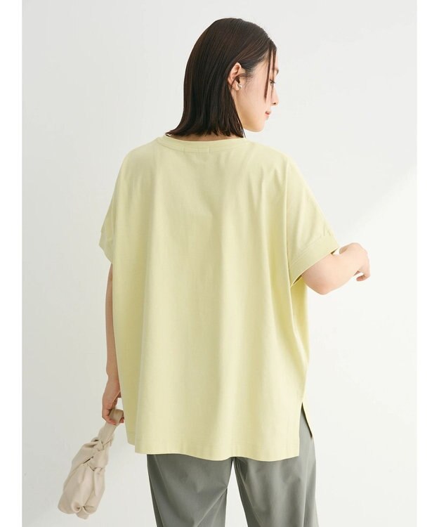 Green Parks インド綿 フレンチスリーブ前後差カットプルオーバー Light Green