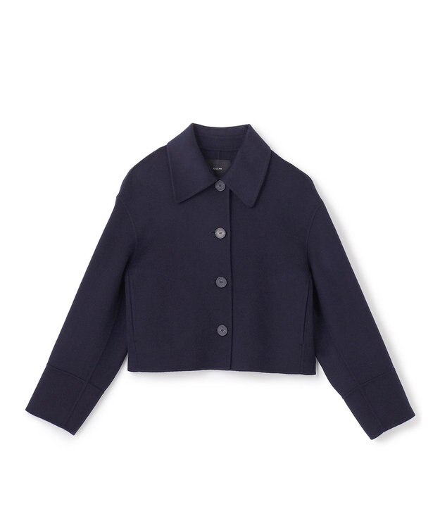 JOSEPH ダブルフェイスカシミヤ　ショートコート Navy