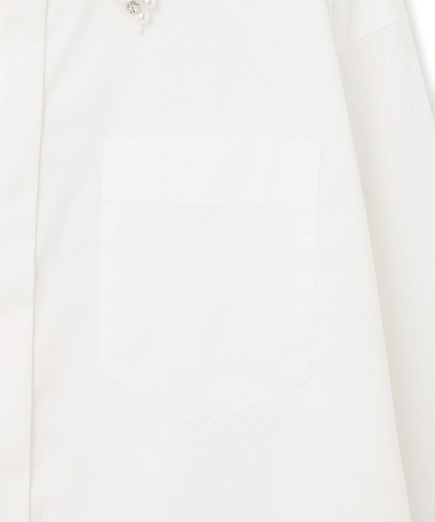 GRACE CONTINENTAL ビジューカラーシャツ ホワイト