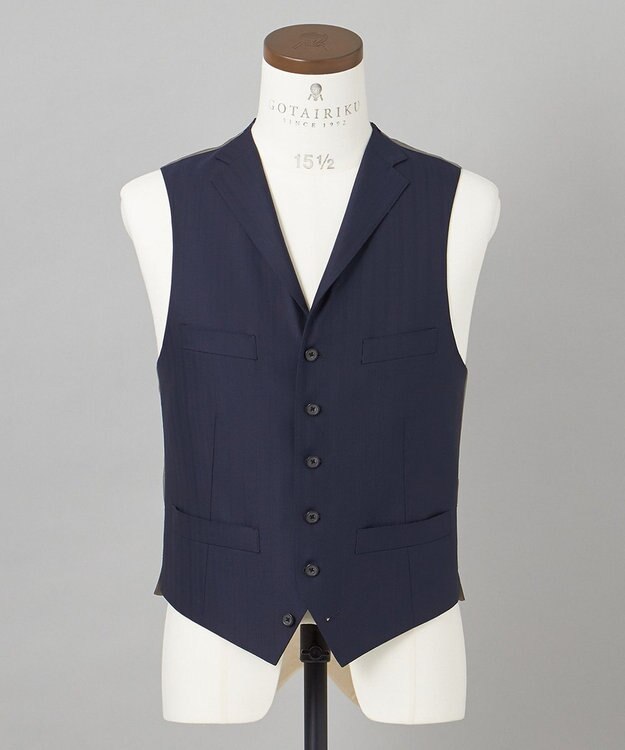 GOTAIRIKU 希少/五大陸限定【御幸毛織】コンパクトヤーン×SUPER120'sWOOL　3ピース（ペーパープレス加工） ネイビー系1