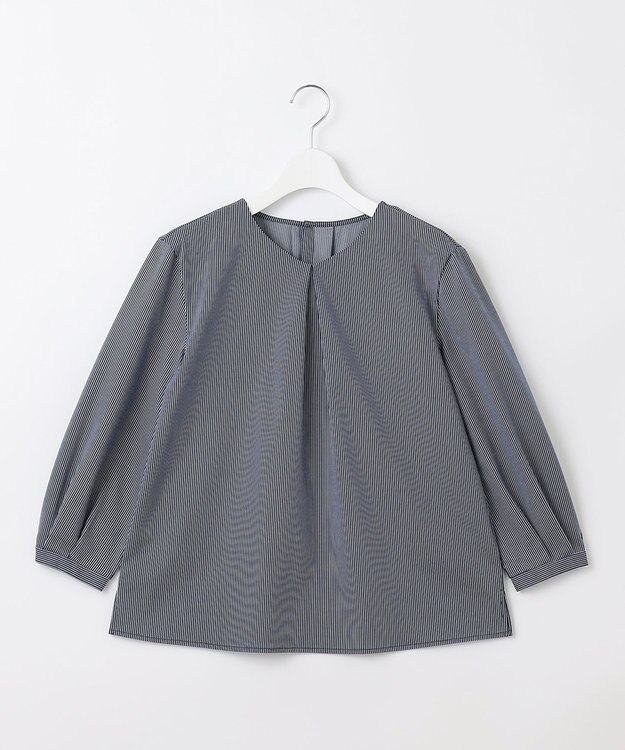 J.PRESS LADIES ストライプジャカード Vネック カットソー ネイビー系1