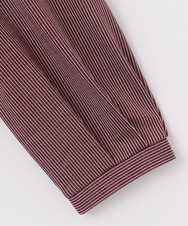 J.PRESS LADIES ストライプジャカード Vネック カットソー ワイン系1