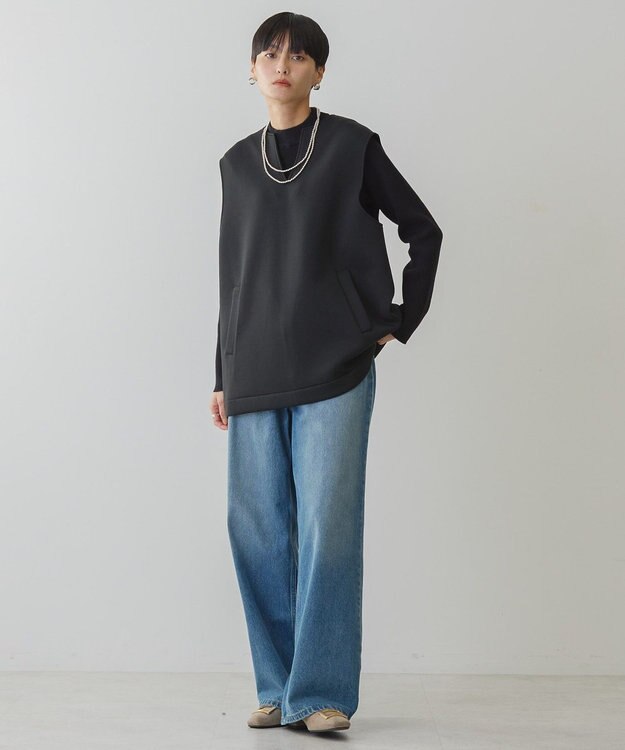 AMERICAN HOLIC ＳＥＴ　リブニットプルオーバー＋ポンチベスト Black